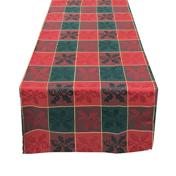 Fennco Styles Royal de Noel Collection Plaid Design Table Runner-16"x36"
