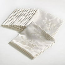 Fennco Styles Royal de Noel Jacquard Holiday Christmas Dinner Napkins - 20" Square - Set of 6 - Set of 12 (20" Square - Sold per 12, Ivory)