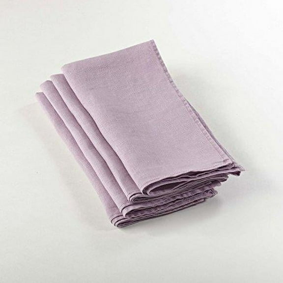 Fennco Styles Ruffled Stone Wash Linen 20-inch Napkins, Set of 4