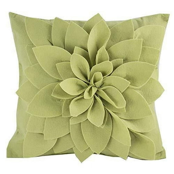 Fennco Styles Sara's Garden Collection Contemporary Felt Dahlia Petal 17 x 17 Inch – Variety Color Throw Pillows and Cases for Couch, Bedroom and Living Room Décor