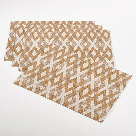 Fennco Styles Seraphina Diamond Table Cotton Placemat - Set of 4-13" X 19"