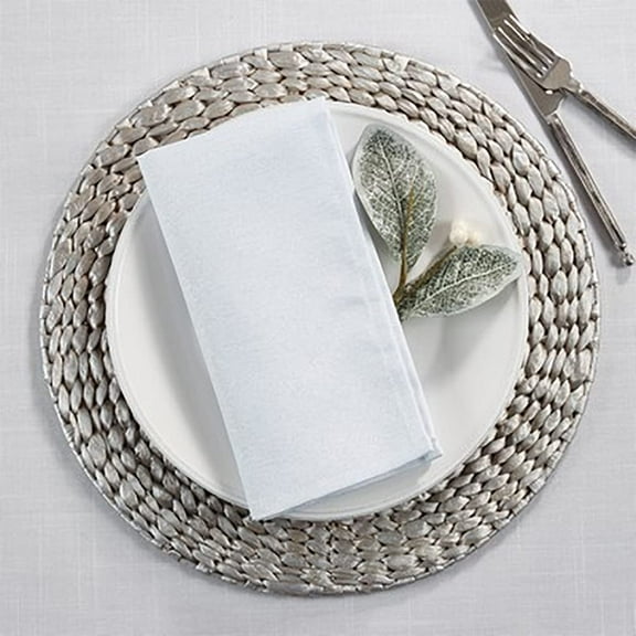 Fennco Styles Shimmering Cloth Napkins 20" W x 20" L, Set of 4 - White Dinner Napkins for Home, Dining Room Décor, Holiday, Banquet, Family Gathering and Special Occasion