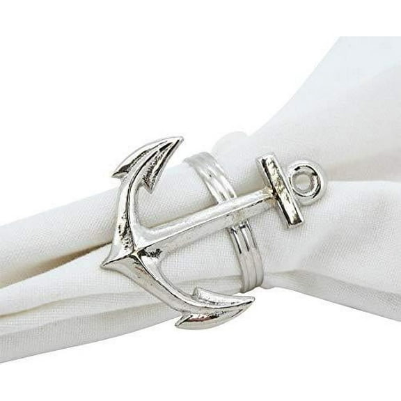 Fennco Styles Silver Brass Casual Napkin Rings, Set of 4