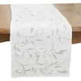 thumbnail image 1 of Fennco Styles Silver Embroidered Leaves Table Runner 16" W x 90" L - Metallic Botanical Design Table Cover for Home, Holiday Décor, Family Gatherings, Banquets, Special Events, 1 of 3