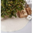 thumbnail image 1 of Fennco Styles Silver Piping Design Decorative Christmas Tree Skirt 56 Inch Round - Linen Blend Holiday Tree Skirt for Home, Christmas Tree, Indoor Outdoor Decoration and Special Events, 1 of 3