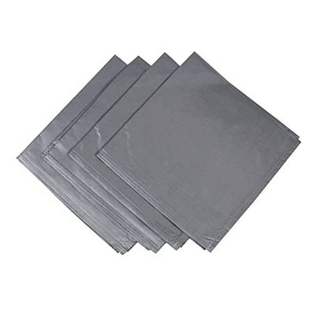 Fennco Styles Silver Satin Decorative Cloth Napkins, Set of 4 - Solid Color Diner Napkins for Wedding, Banquets, Special Events, Holiday and Christmas Décor