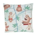 thumbnail image 1 of Fennco Styles Smile Sloth Print Decorative Filled Throw Pillow 16" W x 16" L - Multicolored Cushion for Kids Room, Playroom, Bedroom, Living Room, Nursery, Office Décor, 1 of 5