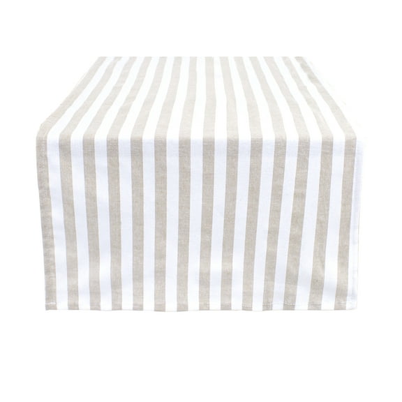 Fennco Styles Soft Thick Striped 100% Pure Cotton Table Runner 16 x 36 Inch
