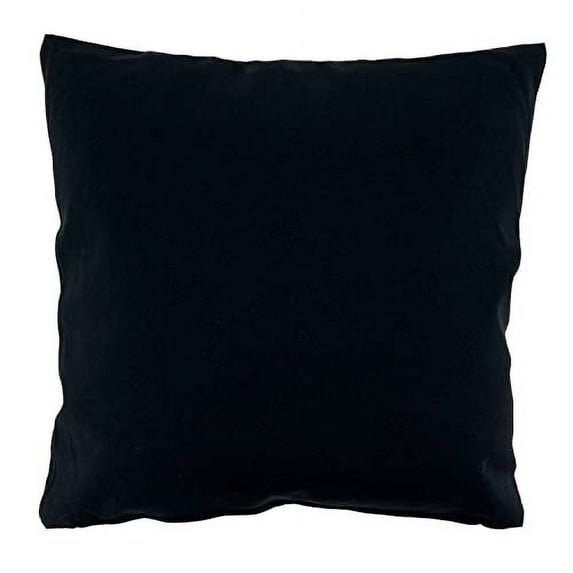 Fennco Styles Solid Color Indoor Outdoor Decorative Filled Throw Pillow 21" W x 21" L – Black Cushion for Home, Couch, Living Room, Patio, Lawn and Garden Décor