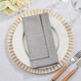 thumbnail image 1 of Fennco Styles Solid Color Laser-Cut Hemstitch Cloth Napkins 20" W x 20" L, Set of 4 - Grey Classic Dinner Napkins for Dining Table Décor, Banquets, Holiday, Family Gathering and Special Occasion, 1 of 1