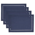 thumbnail image 1 of Fennco Styles Solid Color Laser-Cut Hemstitch Design Table Placemats 13"W x 19"L, Set of 4 - Navy Blue Classic Table Mats for Home Décor, Banquets, Holiday, Family Gathering and Special Occasion, 1 of 3