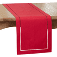 thumbnail image 1 of Fennco Styles Solid Color Laser-Cut Hemstitch Design Table Runner - Modern Table Cover for Home Décor, Everyday Use, Wedding, Banquet, Holiday and Special Occasion, 1 of 28