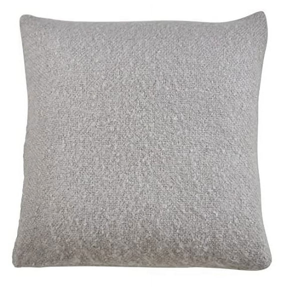 Fennco Styles Solid Faux Mohair Decorative Throw Pillow 22" W x 22" L - Grey Soft Cushion for Home, Couch, Living Room, Bedroom and Office Décor