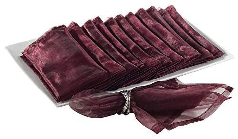 Fennco Styles Organza Servietten – 12 Stück, 20x20 Cm, Champagner | Durchsichtig & Dekorativ | Für Tischdeko