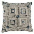 thumbnail image 1 of Fennco Styles Squares Embroidered Block Print Cotton Decorative Throw Pillow Cover 20" W x 20" L - Blue Cushion Case for Home, Couch, Living Room, Bedroom and Office Décor, 1 of 8
