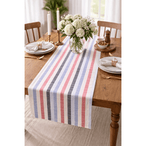 Fennco Styles Stitched Checkerd Cotton Table Runner 16 x 90 Inch