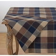 thumbnail image 1 of Fennco Styles Stitched Plaid Tablecloth, 70"x104" Rectangular, Brown, 1 of 2