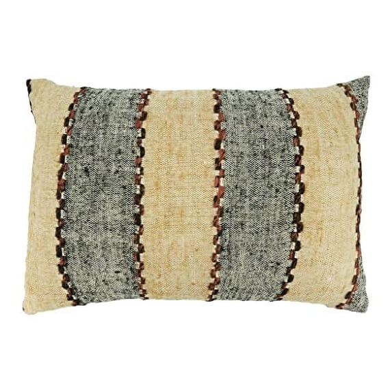 Fennco Styles Stripe Design Cotton Decorative Throw Pillow 16" W x 24" L - Multicolored Woven Rectangle Cushion for Home, Couch, Living Room, Bedroom, Office and Holiday Décor