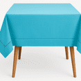 thumbnail image 1 of Fennco Styles Stylish Solid Color with Hemstitched Border Tablecloth (Turquoise, 65"x160" Tablecloth), 1 of 3