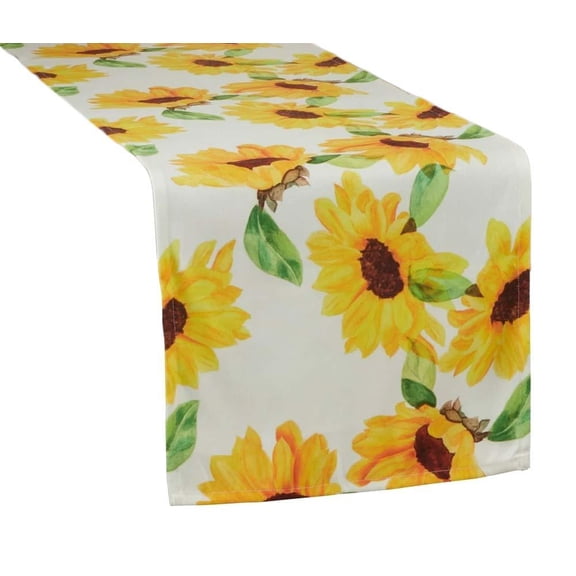 Fennco Styles Sunflower Modern Rectangular Table Runner 16"W x 72" L