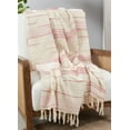 thumbnail image 1 of Fennco Styles Textured Stripe Cotton Throw Blanket with Tassel 50" W x 60" L – Red Woven Line Blanket for Couch, Bedroom and Living Room Décor, 1 of 2