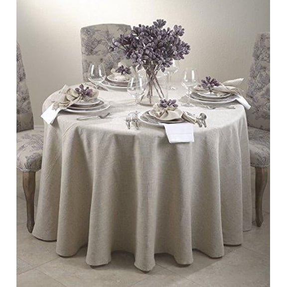 Fennco Styles Toscana Contemporary Linen Blend Table Cloth for Dinner Table, Parties, Wedding Decorations