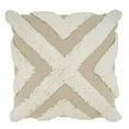 thumbnail image 1 of Fennco Styles Tufted Design Cotton Decorative Throw Pillow 20 x 20 Inch - Ivory Textured Cushion for Home, Couch, Living Room and Everyday Décor, 1 of 4