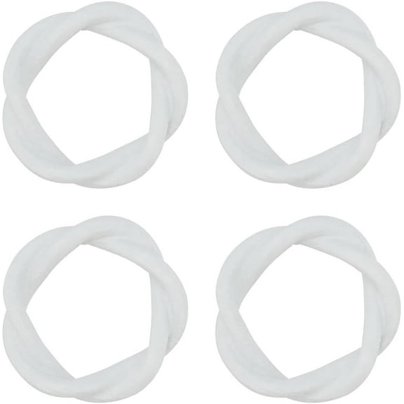 Fennco Styles Twisted Resin Napkin Rings, Set of 4 - White Modern Design Napkin Holders for Home, Dining Table, Banquets Décor, Weddings and Special Occasions