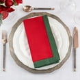 thumbnail image 1 of Fennco Styles Two-Tone Hemstitch Cloth Napkins 20" W X 20" L, Set of 4 - Red Contrast Border Design Dinner Napkins for Everyday Use, Banquets, Family Gatherings and Special Events …, 1 of 4