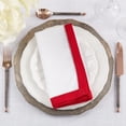 thumbnail image 1 of Fennco Styles Two-Tone Hemstitch Cloth Napkins 20" W X 20" L, Set of 4 - White & Red Contrast Border Design Dinner Napkins for Everyday Use, Banquets, Family Gatherings and Special Events …, 1 of 4
