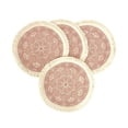 thumbnail image 1 of Fennco Styles Unique Dream Catcher Fringe Cotton Placemats 14-inch Round, Set of 4 - Pink Decorative Boho Table Mats for Home Decor, Dining Table, Banquets and Special Events, 1 of 6