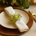 thumbnail image 1 of Fennco Styles Unique Multi-Flower Crystal Design Decorative Napkin Rings, Set of 4 â€“ Floral Napkin Holders for Home, Dining Table, Holiday DÃ©cor and Special Occasions, 1 of 5