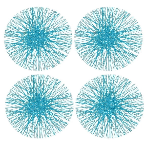 Fennco Styles Unique Paper Straw Placemats 15 Inches Round, Set of 4