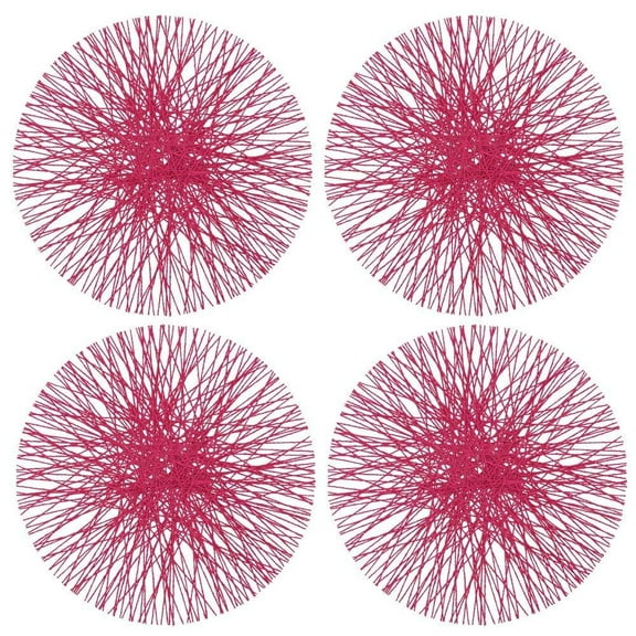 Fennco Styles Unique Paper Straw Placemats 15 Inches Round, Set of 4