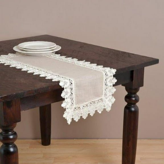 Fennco Styles Venetto Lace Trimmed Elegant Tablecloth