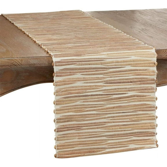 Fennco Styles Woven Chic Texture Water Hyacinth Table Runner 14 x 108 Inch - Natural Table Cover for Home Décor, Dining Table, Banquets, Holiday and Special Events