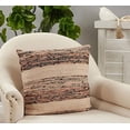 thumbnail image 1 of Fennco Styles Woven Striped Color Block Decorative Throw Pillow Cover 20" W x 20" L - Natural Textured Cushion Case for Home, Couch, Bedroom, Living Room and Office Décor, 1 of 1