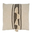 thumbnail image 1 of Fennco Styles Woven Striped Tassel Decorative Cotton Throw Pillow 20" W x 20" L - Grey Textured Cushion for Home, Couch, Bedroom, Living Room and Office Décor, 1 of 4