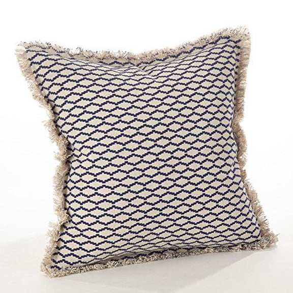 Fennco StylesCanberra Collection Fringed Morrocan Down Filled Cotton Throw Pillow - 20"x20"