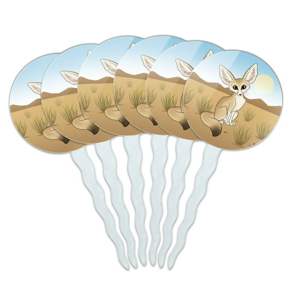 Fennec Fox Cupcake Picks Toppers Decoration Set of 6