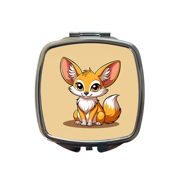 Fennec Fox Cute Travel Makeup Handbag Purse Small Pocket Compact Mirror
