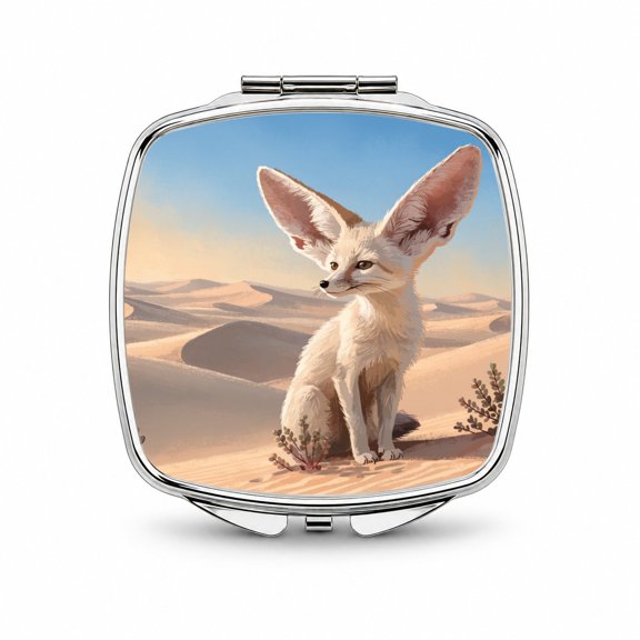 Fennec Fox Desert Travel Makeup Handbag Purse Small Pocket Compact Mirror