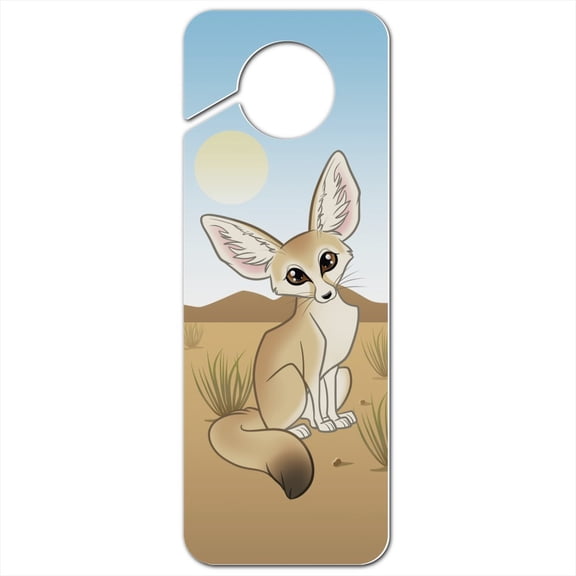 Fennec Fox Plastic Door Knob Hanger Sign