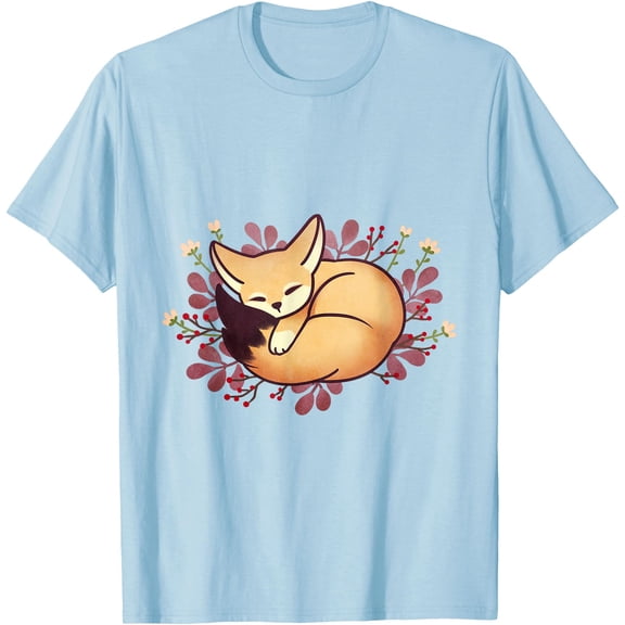 Fennec Fox Sleeping Cute Animal Unisex T-Shirt for Men Women Kids