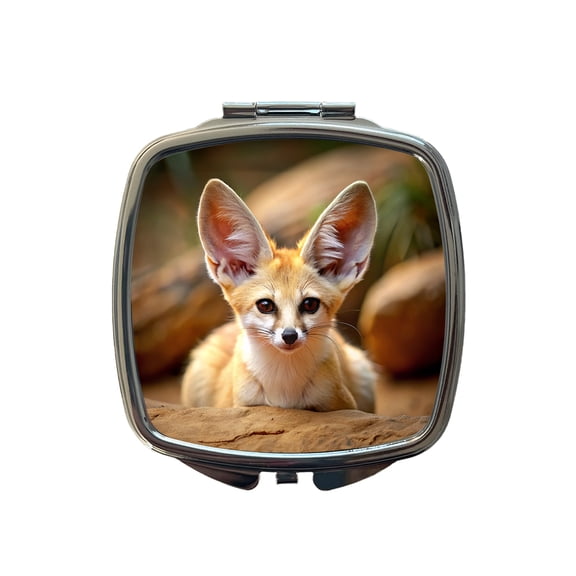 Fennec Fox Travel Makeup Handbag Purse Small Pocket Compact Mirror