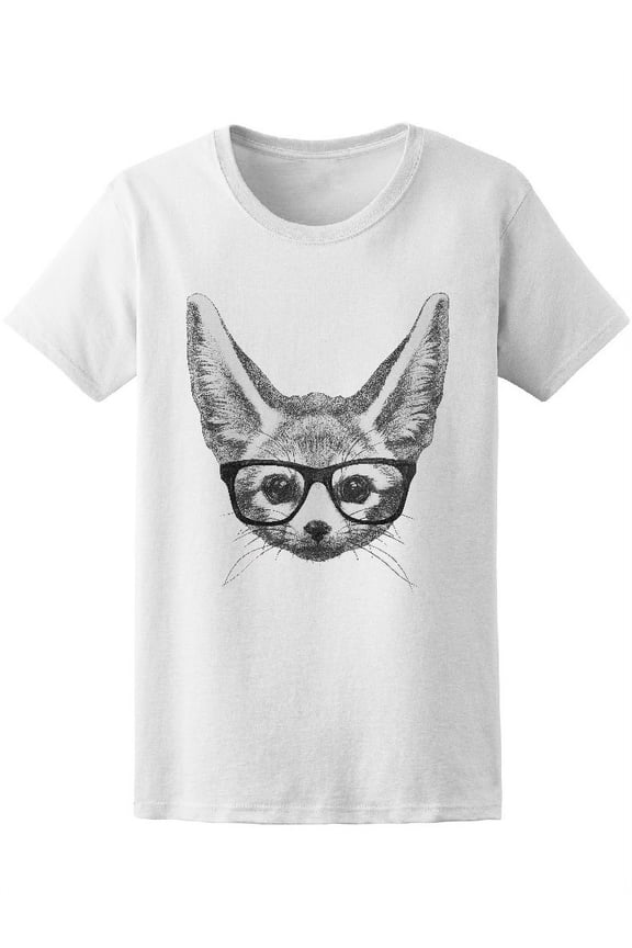 Fennec Fox With Glasses T-Shirt Women -Image by Shutterstock, Female Large