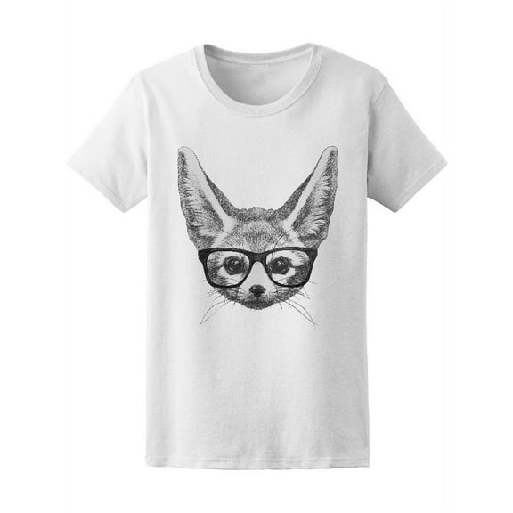 Fennec Fox With Glasses T-Shirt Women -Image by Shutterstock, Female Medium