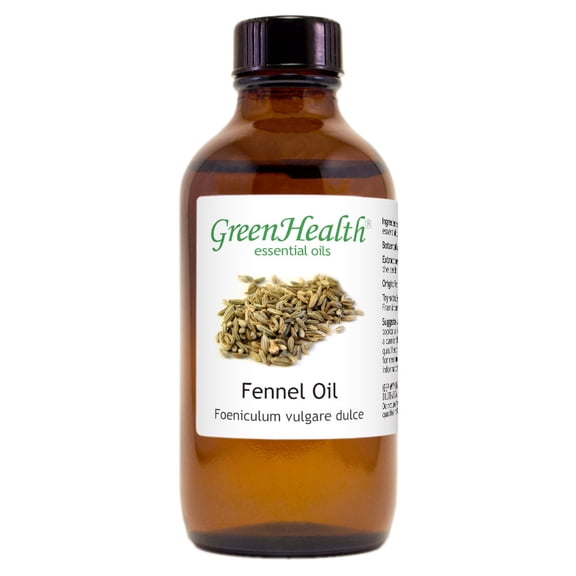Fennel Essential Oil - 4 fl oz (118 ml) Glass Bottle w/ Cap - 100% Pure Essential Oil by GreenHealth