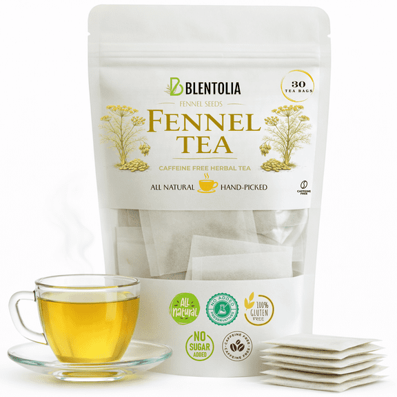 Fennel Seed Tea Bags  30 Count  Herbal Tea for Digestion, Bloating & Wellness  Caffeine-Free & Naturally Soothing