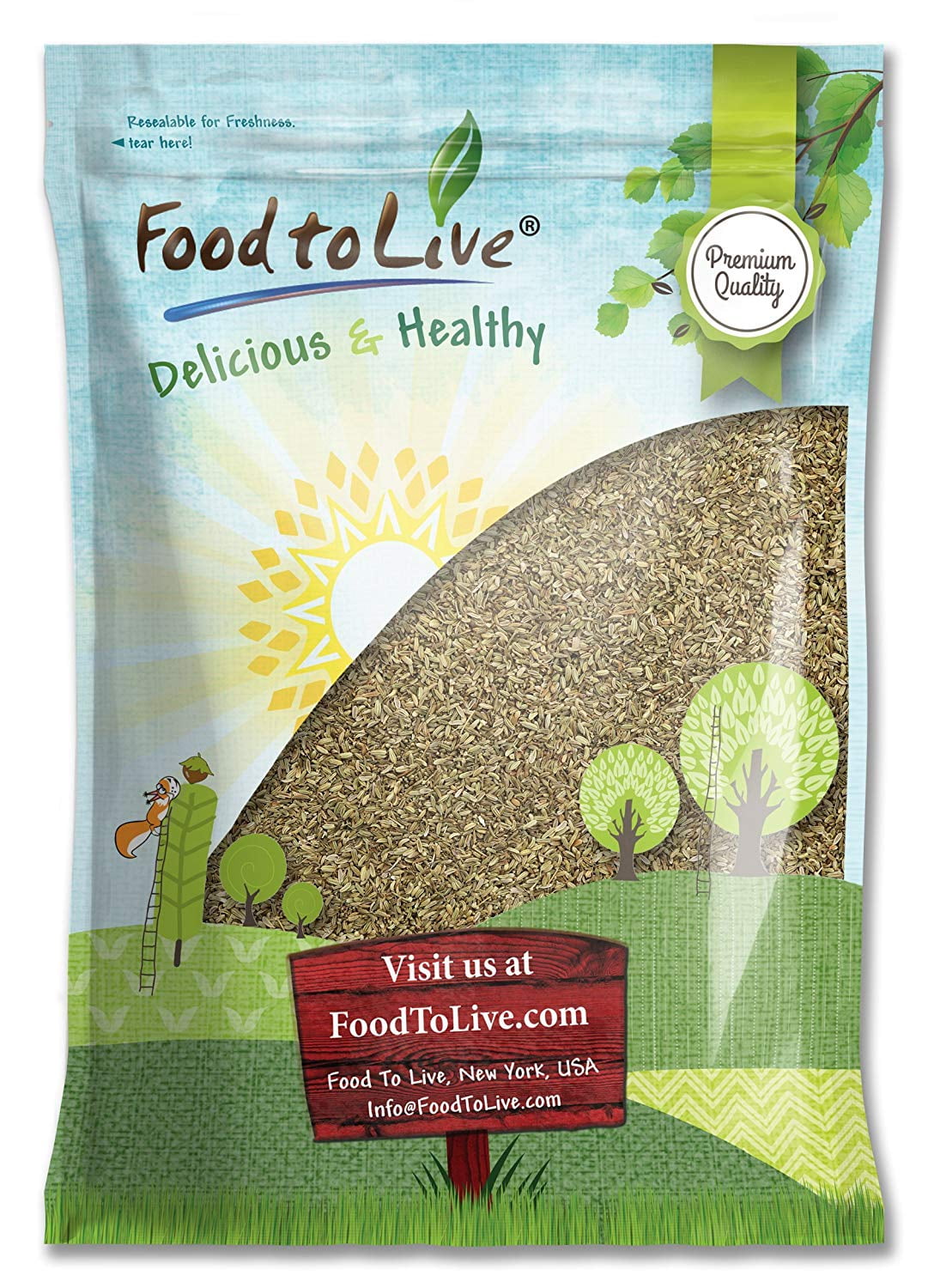 Fennel Seeds, 5 Pounds – Kosher, Raw, Vegan – by Food to Live